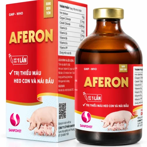 aferon-100ml-sanfovet-tri-thieu-mau-cho-heo-con-va-nai-bau-1 AFERON SANFOVET – Sắt tiêm cho heo con, nái