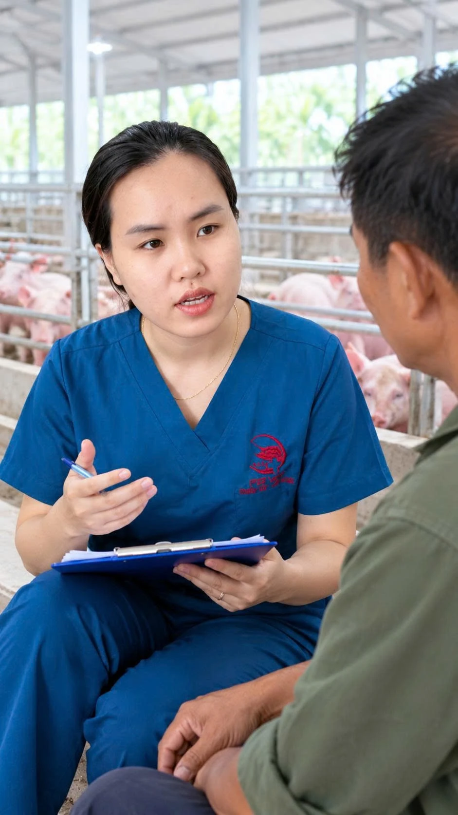 Tư vấn thú y trực tiếp tại trại chăn nuôi heo